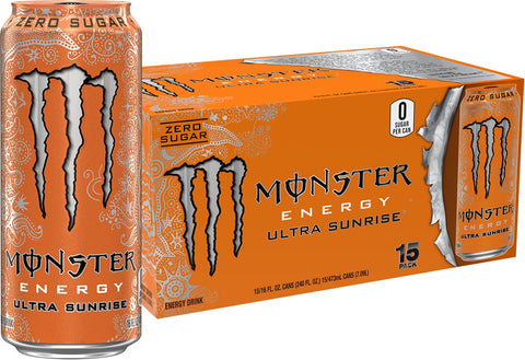 Monster Energy Zero Ultra, Sugar Free Energy Drink, 16 Ounce | Pack of 15