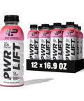 Whey Protein Water Sports Drink by PWR LIFT | Berry Strawberry | Keto, Vitamin B, Electrolytes, Zero Sugar, 10g of Protein | Post-Workout Energy Beverage | 16.9 Fl Oz (Pack of 12)