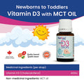 Vitamin D Drops for Babies and Infants with MCT oil, Easy to Use, Premium Quality, Liquid Supplement for Easy Absorption, 120 Days Supply, Nutronic