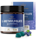 Herbamama L-Methylfolate Gummies - 15Mg 5-Mthf Calming Supplement For Adults - Vegan Non-Gmo Methylated Folate (Vitamin B9) For Brain Support - 60 Pectin-Based Blueberry-Flavored Chews
