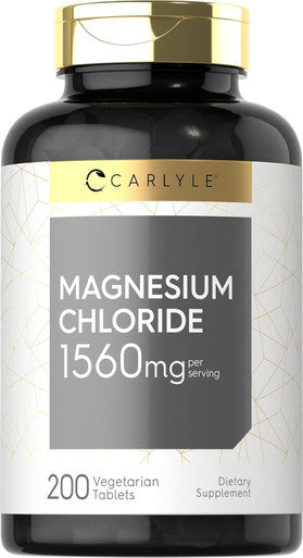 Carlyle - Magnesium Chloride | 1560mg | 200 Tablets | Cloruro de Magnesio Supplement | Vegetarian Non-GMO and Gluten Formula