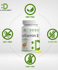 Deal Supplement Vitamin E Supplements 1000 IU Per Serving 240 Softgels Extra Strength Antioxidant Protection Bioavailable Stable Form Skin Heart Brain & Immune Support Non-GMO