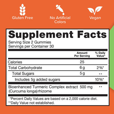 Turmeric Gummies Qunol Gummy with 500mg Turmeric Curcumin Joint Support Supplement Ultra High Absorption Tumeric Curcumin Vegan Gluten Free 2 Month Supply 60 Count Pack of 2