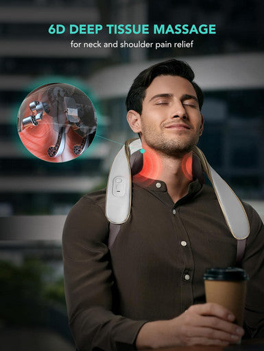 Skg Neck Massager For Pain Relief Deep Tissue, 6D Kneading Neck Massager Cordless Shiatsu Neck And Shoulder Massage With Heat Electric Massage Gifts For Men And Women