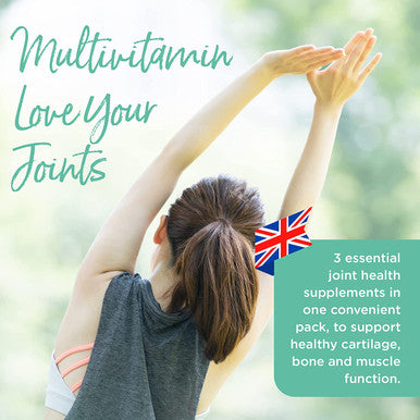 Healthspan Love Your Joints Multivitamin | 28 Day Supply | Support Healthy Cartilage, Bone & Muscle Function | Optiflex Glucosamine | Opti-Turmeric | Joint Complex | Vitamin C & D3 | Vegan