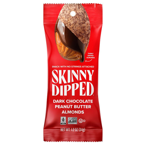 SkinnyDipped Snack Attack Almond Variety Pack, Chocolate Covered Almonds, Low Sugar, Gluten Free, Healthy Snack, 1.2 Ounce Bags (Pack of 15)