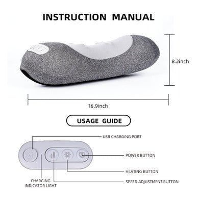 Mustools 2-In-1 Neck & Lumbar Massager Pillow With Heat For Office Chair 3D Rotating Massage Nodes Memory Foam Back Support For Posture Correction Pain Relief & Relaxation At Home Office Travel