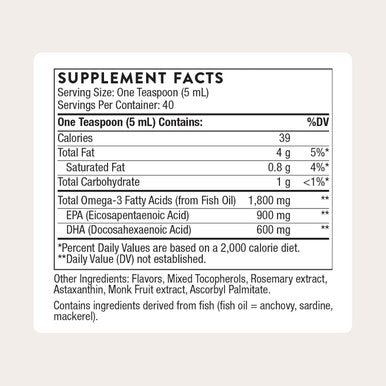 THORNE - Omega Superb - Fish Oil Liquid Supplement with EPA & DHA 40 Servings