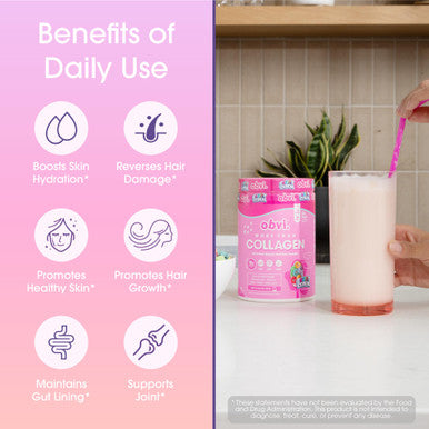 Obvi More Than Collagen Powder | Supports Healthy Hair, Skin, Nails, Joints, Gut | Grass-Fed Multi Collagen Supplement with Hyaluronic Acid, Biotin Keratin | Fruity Cereal 30 Servings