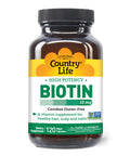 Country Life Biotin High Potency 10Mg 120 Count Certified Gluten Free Certified Vegan Verified Non Gmo