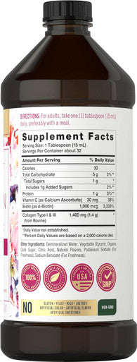 Carlyle Liquid Collagen 16 fl oz | with Biotin and Amino Acid Protein | Natural Berry Flavor | Non-GMO Gluten