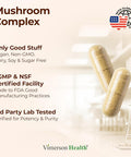 Mushroom 10x Complex with Lions Mane Extract Turkey Tail Cordyceps Reishi Shiitake Chaga & Maitake for Cognitive Support Vegan Mushroom Supplement Blend for Natural Energy & Focus 60 Capsules