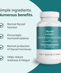 Hey Nutrition Thyroid Complex Supplement - Copper Iron Zinc Selenium Vitamin B Blend - Advanced Thyroid Function - 60 Capsules/30 Servings - Non-GMO Vegan