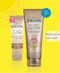 Jergens Natural Glow Sunless Tanning Lotion, Self Tanner, Fair to Medium Skin Tone, Daily Moisturizer, 7.5 Ounce, featuring Antioxidants and Vitamin E (Packaging May Vary)