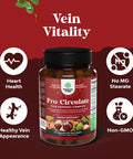 Natures Craft Vein Support Supplements Leg and Veins - Full Body Circulation Supplement for Spider & Varicose Veins and Improved Flow with Horse Chestnut Extract & Flavonoids - Vegan Non-GMO Mini Caps (1 Month)