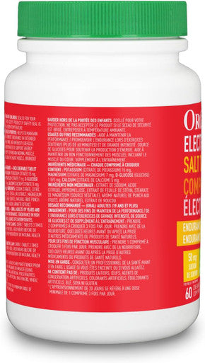 Organika Electrolyte Salt Tabs - Fruit Punch Flavour Chewable - Fast Hydration For Endurance And Energy Boost With Added D-Glucose - 60Tabs