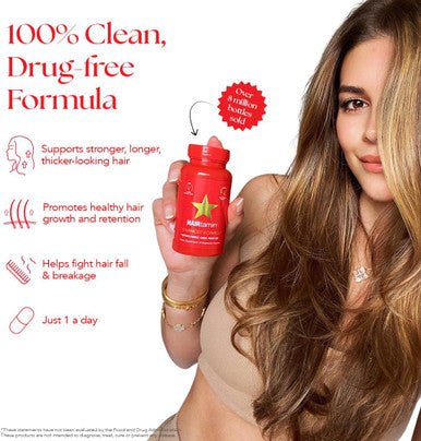 Hairtamin Advanced Hair & Scalp Serum Pack All-Natural Vegan Biotin Capsules & Serum Sample For Hair, Skin & Nail Growth
