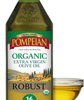 Pompeian Smooth Organic Extra Virgin Olive Oil - 16 fl oz | First Cold Pressed Olive Oil for Cooking - Smooth Taste for Sauteing, Stir-Frying, and Baking