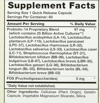 Nature's Truth Ultimate Probiotic-10 111 mg Quick Release Capsules - 60 ct, Pack of 2