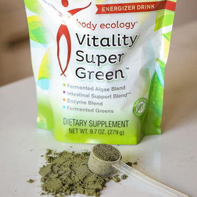 Body Ecology Vitality SuperGreen | Vital Greens Supporting Digestion | Superfood and Mineral Rich | Reusable Container with 279 Grams of Powder