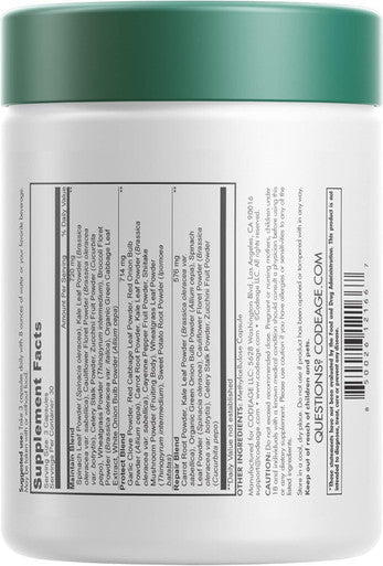 Codeage Instantfood Easy Veggies Over 15 Vegetable Powders Equivalent All-in-One Daily Vegan Blend Whole Food Greens Vitamins Supplement Capsules Phytonutrients Multivitamin Non-GMO 90 Capsules