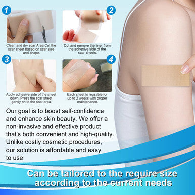 Medical Grade Silicone Scar Tape For Surgical Scars (1.6" X 120" - 3M) Professional Silicone Scar Sheets Scar Treatment For Face Wrinkles, C Section Recovery, Keloid Bump Removal Silicone Scar Patches
