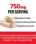 Force Factor GABA 750mg Capsules GABA Supplement to Support Calm Relaxation Sleep & Focus Neurotransmitter Support Vegan NON-GMO 100 GABA Capsules