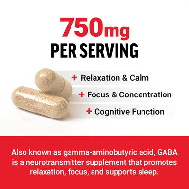 Force Factor GABA 750mg Capsules GABA Supplement to Support Calm Relaxation Sleep & Focus Neurotransmitter Support Vegan NON-GMO 100 GABA Capsules