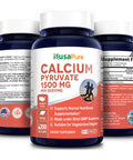 NusaPure Calcium Pyruvate 1500 mg 200 Vegetarian Caps (Non-GMO & ) - 750mg per caps