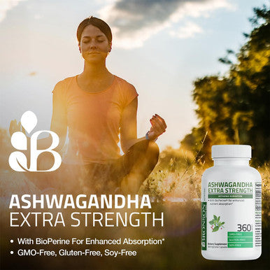 Bronson Ashwagandha Extra Strength Stress & Mood Support with BioPerine Non GMO Formula 90 Vegetarian Capsules