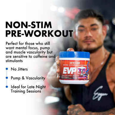 Evogen EVP 3D - Stim Free Pre Workout Powder for Men & Women | Sugar Free Non Stim Preworkout with Beta Alanine and Creatine for Energy & Pump | Orange | 40 Servings