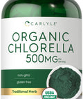 Carlyle Chlorella Tablets Organic 500 Mg | 1000 Count | Vegetarian, Non-Gmo, And Gluten Free