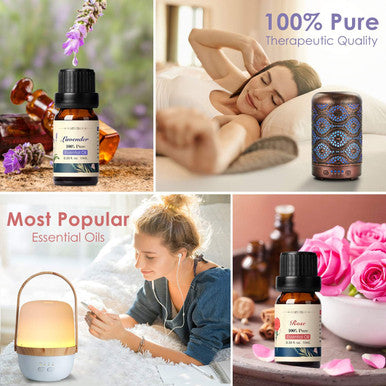 Floral Essential Oils Set, ARVIDSSON Pure Floral Collection with Lavender, Rose, Ylang Ylang, Cherry Blossom, Chamomile, Gardenia Essential Oils For Diffusers, Aromatherapy, Massage, 6x10ML