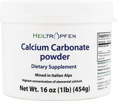 Heiltropfen Calcium Carbonate Powder | 1 Pound - 454 g | Dietary Supplement | Highest Purity Limestone | CaCO3 |
