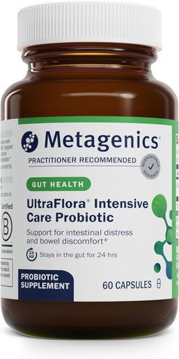 Metagenics UltraFlora Intensive Care Probiotic - Probiotic for Digestive Health - for Occasional Irritation & Bowel Discomfort - Immune Support - Non-GMO & Gluten- - 60 Capsules