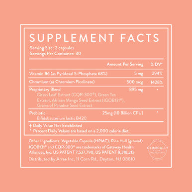 Arrae MB-1 Natural Dietary Supplement Control Appetite Increase Energy Support Healthy Metabolism 60 Capsules