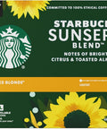 Starbucks K-Cup Coffee Pods, Starbucks Blonde Roast Hot or Iced Coffee, Veranda Blend, 60 Keurig Pods