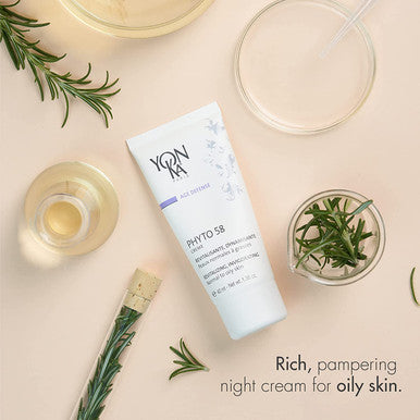 Yon-Ka Phyto 58 PNG Night Cream (40ml) Anti-Aging Vitamin E Face Moisturizer for Normal and Oily Skin, Anti-Wrinkle Night Treatment to Reduce Pores and Revitalize Skin