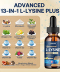 Gz Haoyuan Liposomal L-Lysine 1000Mg Liquid Drops 13-In-1 Lysine Monolaurin Supplements Olive Leaf Extract With Vitamin C B6 D3 B12 & Zinc For Collagen Lip Skin & Immune Support For Kids & Adults 2Oz