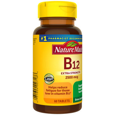Nature Made Extra Strength Vitamin B12 2500 Mcg Dietary Supplement For Energy Metabolism Support 60 Tablets 60 Day Supply
