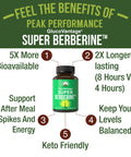 Super Berberine Supplement - Dihydroberberine GlucoVantage Now 5X More Effective Than Regular Berberine Powder Capsules. for Metabolism Support. Keto Friendly Plus Vegan Berberine Extract Pills