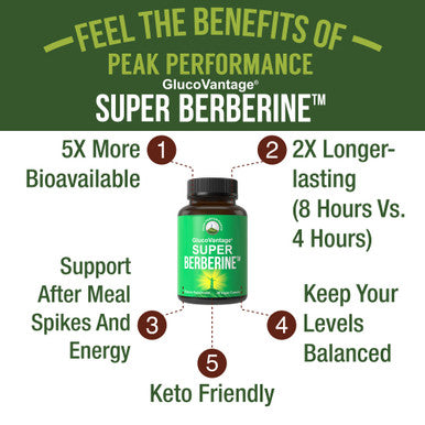 Super Berberine Supplement - Dihydroberberine GlucoVantage Now 5X More Effective Than Regular Berberine Powder Capsules. for Metabolism Support. Keto Friendly Plus Vegan Berberine Extract Pills