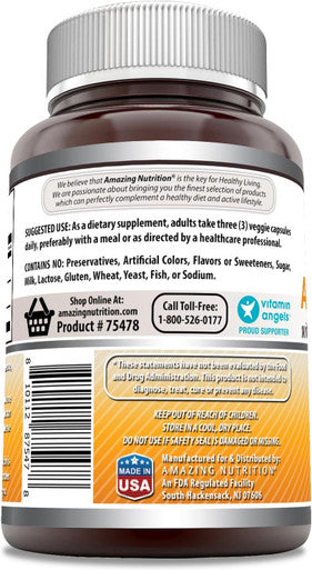 Amazing Nutrition Formulas Ashwagandha Root with Black Pepper Extract Supplement | 2100 Mg Per Serving | 120 Veggie Capsules Supplement | Non-GMO | Gluten- | Made in USA