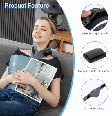 Neck Heating Pad Massage For Neck Pain Relief, Soft Neck Warmer For Soreness And Stiffness, Made Of Nano Heating Fiber, 3-Segment Heat, Usb Heated Neck Wrap Strap
