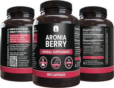 PURE ORIGINAL INGREDIENTS Aronia Berry Extract, (365 Capsules) Always Pure, No Additives Or Fillers, Lab Verified