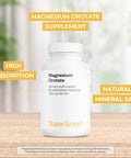 Supersmart Magnesium Orotate 1500 mg Per Day Muscle Relaxer Helps Relieve Stress Non GMO Gluten Free 90 Vegetarian Capsules
