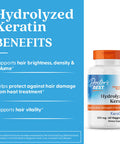 Doctor's Best Hydrolyzed Keratin Keraglo Strengthen Nourish Hydrates Hair High Potency 500mg 60 Count