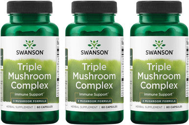 Swanson High-Potency Triple Mushroom Standardized Complex 60 Capsules (3 Pack)