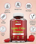 Apple Cider Vinegar Complex - 90 Vegan Gummies - High Strength 1000mg per Serving ACV Gummies with the Mother - 45 Day Supply - Supports Digestive Health & Immune System