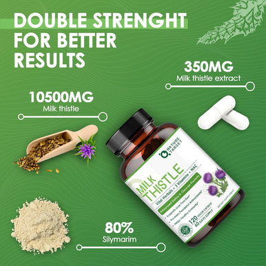 Milk Thistle Supplement For Liver Cleanse Detox & Repair, Liver Detox-Support Supplement With 350Mg Of 30:1 Milk Thistle Extract Equivalent To 10500Mg, 120 Veggie Capsules(60 Days Supply)